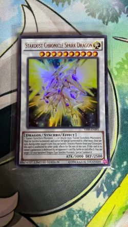 YF09-EN001 Stardust Chronicle Spark Dragon Ultra Rare LTD Edition YuGiOh Card - Image 1