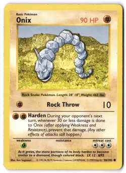 Pokemon Card - Onix 56/102 Common - Base Set Shadowless - LP - Image 1