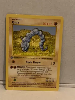 Onix 1st Edition Pokemon Card Base Set Shadowless 56/102 (1) - Image 1