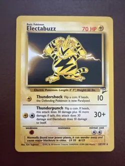 Pokemon TCG Electabuzz 24/130 Base Set 2 Non-Holo Card Rare Excellent Con - Image 1