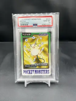 1997 POKEMON Pocket Monsters PSA 10 GEM RAICHU CARDDASS #026 Card - Image 1