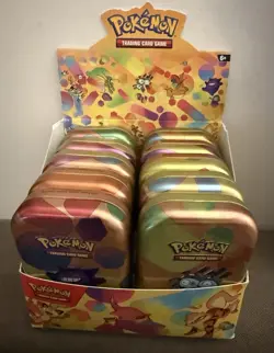 Pokemon 151 TCG Display EMPTY Mini Tins With Coins And Art Card Complete Set - Image 1