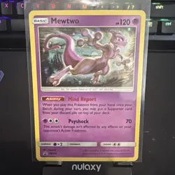 Mewtwo SM214 Sun & Moon Black Star Promo Holo MINI SWIRL Pokemon Card LP+ - Image 1