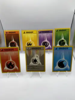 Lot of All 7 vintage Pokemon Base Set Energy Cards LP Double Colorless 96-102 - Image 2
