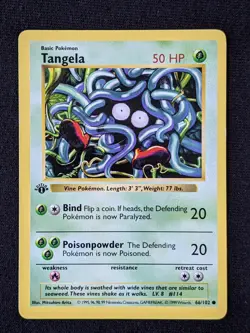 Tangela 66/102 - Base Set 1st Edition - LP - Pokemon Card - Image 1