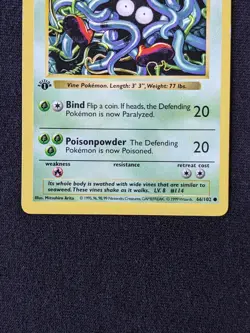 Tangela 66/102 - Base Set 1st Edition - LP - Pokemon Card - Image 3