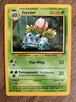 Ivysaur 30/102 Base Set Pokemon Card 1999 WOTC Non Holo LP/MP - Image 1