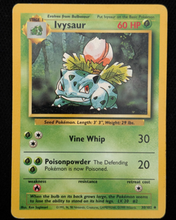 Ivysaur 30/102 Base Set Unlimited Pokemon Card WOTC TCG Non Holo - Image 1