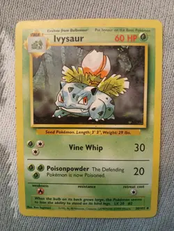 Ivysaur 30/102 | Base Set | Non Holo Pokemon Card HP good - Image 1