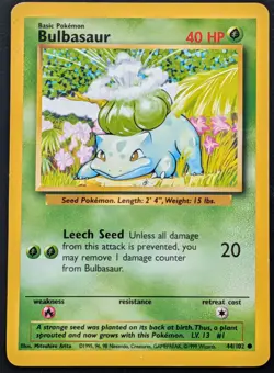 Bulbasaur 44/102 & Ivysaur 30/102 WOTC Vintage Base Set Pokemon Card Bundle - Image 2