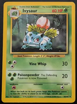 Bulbasaur 44/102 & Ivysaur 30/102 WOTC Vintage Base Set Pokemon Card Bundle - Image 3