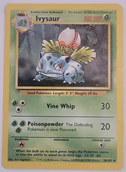 Pokemon TCG Ivysaur Base Set Card 30/102 Regular LP Condition 1999 WOTC Vintage - Image 1