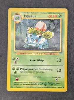 Pokemon TCG Base Set Ivysaur Card 30/102 MP Condition - Image 1