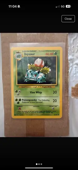 Pokemon Ivysaur Card 30/102 Base Set Regular Uncommon Vintage 1999 WOTC LP - Image 1