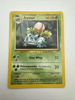 Pokemon TCG Base Set Ivysaur Card 30/102 MP Condition - Image 1
