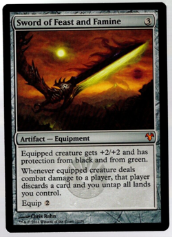 Sword of Feast and Famine 10/26 Non Foil Mythic Modern Event Deck MTG Near Mint - Image 1