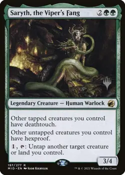 MTG - Saryth, the Viper's Fang (Planeswalker Stamp Foil) - Innistrad - X1 - LP - - Image 1