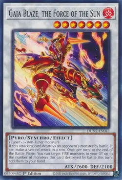1x Gaia Blaze, the Force of the Sun - 1st Edition NM Eng YuGiOh - Duelist Nexus - Image 1