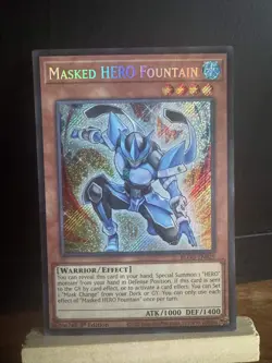 Yugioh TCG Battles of Legend: Glorious Gallery Masked HERO Fountain Secret Rare - Image 1