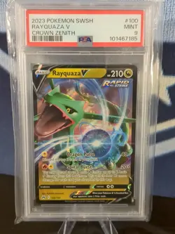 Rayquaza V 100/159 Crown Zenith Holo PSA MINT 9!! - Image 1