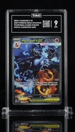 Pokemon TCG Mega Charizard X Ex 125/094 Phantasmal Flames SIR Holo TAG 9 (945) - Image 1