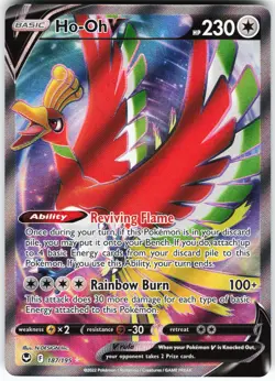 Ho-Oh V (Full Art) 187/195 Pokemon SWSH12: Silver Tempest Holo Ultra Rare NM - Image 1
