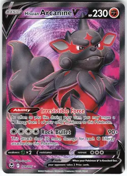 Hisuian Arcanine V (Full Art) 179/195 Pokemon SWSH12: Silver Tempest Holo Ultra - Image 1