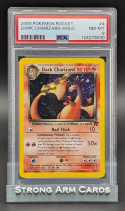 2000 Pokemon Rocket Dark Charizard Holo 4/82 PSA 8 - Image 1