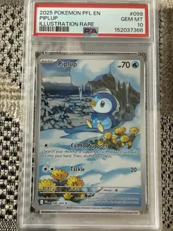 Pokemon TCG - Piplup 098/094 Phantasmal Flames Illustration Rare PSA 10 GEM MINT - Image 1