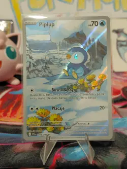 Pokemon TCG Piplup Illustration Rare 098/094 Phantasmal Flames – Spanish NM - Image 1