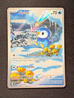 Pokemon TCG Piplup 098/094 Illustration Rare – Phantasmal Flames – NM - Image 1