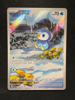 Pokemon TCG Piplup 098/094 Illustration Rare – Phantasmal Flames – NM - Image 1