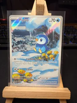 Pokemon TCG Piplup 098/094 Illustration Rare – Phantasmal Flames – NM - Image 1