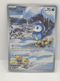 Pokemon TCG Piplup 098/094 Phantasmal Flames Illustration Rare - Image 1