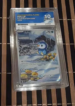 Pokemon TCG Piplup Phantasmal Flames 098/094 Illustration Rare - ACE 10 Gem Mint - Image 1