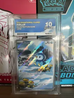 Pokemon TCG Piplup Phantasmal Flames 098/094 Illustration Rare - ACE 10 Gem Mint - Image 1