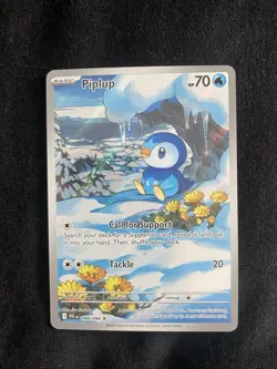 Pokemon TCG Piplup Illustration Rare Card Phantasmal Flames 098/094 - Image 1