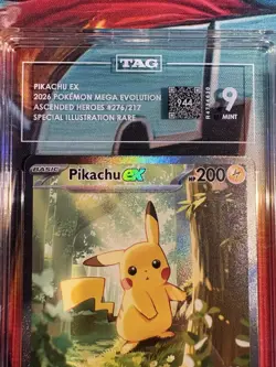Pikachu EX 276/217 Ascended Heroes SIR TAG 9 Possible Cross to BGS/PSA Read Desc - Image 2