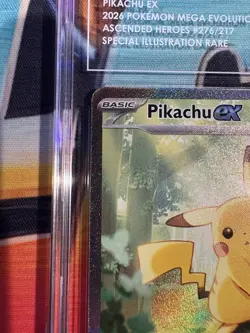 Pikachu EX 276/217 Ascended Heroes SIR TAG 9 Possible Cross to BGS/PSA Read Desc - Image 4