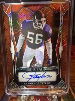 2026 Leaf Metal Lawrence Taylor Auto Orange Shimmer 6/6 On Card Giants MA-LT1 - Image 2