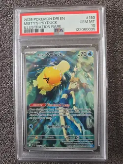 Pokemon Misty's Psyduck 193/182 Destined Rivals Illustration Rare Card PSA 10 - Image 1