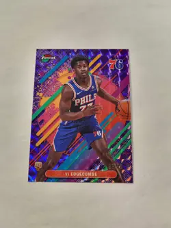2026 Topps Finest VJ Edgecombe Rare Purple Geometric Refractor Rookie #/50 - Image 1