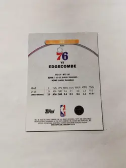 2026 Topps Finest VJ Edgecombe Rare Purple Geometric Refractor Rookie #/50 - Image 2