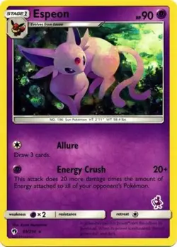 Espeon - 89/214 - Rare - Battle Academy: Mewtwo Deck - Lightly Played - Image 1