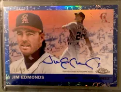 2025 Topps Chrome Platinum BLUE TOILE AUTOGRAPH JIM EDMONDS 25/99 ON CARD AUTO - Image 1