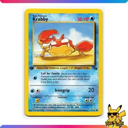 Krabby - 51/62 - 1st EDITION - Fossil - Pokemon TCG - [NM] - Image 1