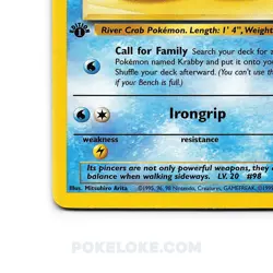 Krabby - 51/62 - 1st EDITION - Fossil - Pokemon TCG - [NM] - Image 2
