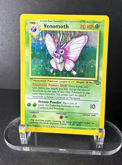 Pokemon Jungle - Venomoth 13/64 Holo - small crease - Image 1