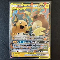 Pokemon TCG Raichu Alolan Raichu GX Tag Team 54/236 - Image 1