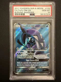 PSA 10 TAPU FINI GX 133 BURNING SHADOWS FULL ART POKEMON MJ - Image 1